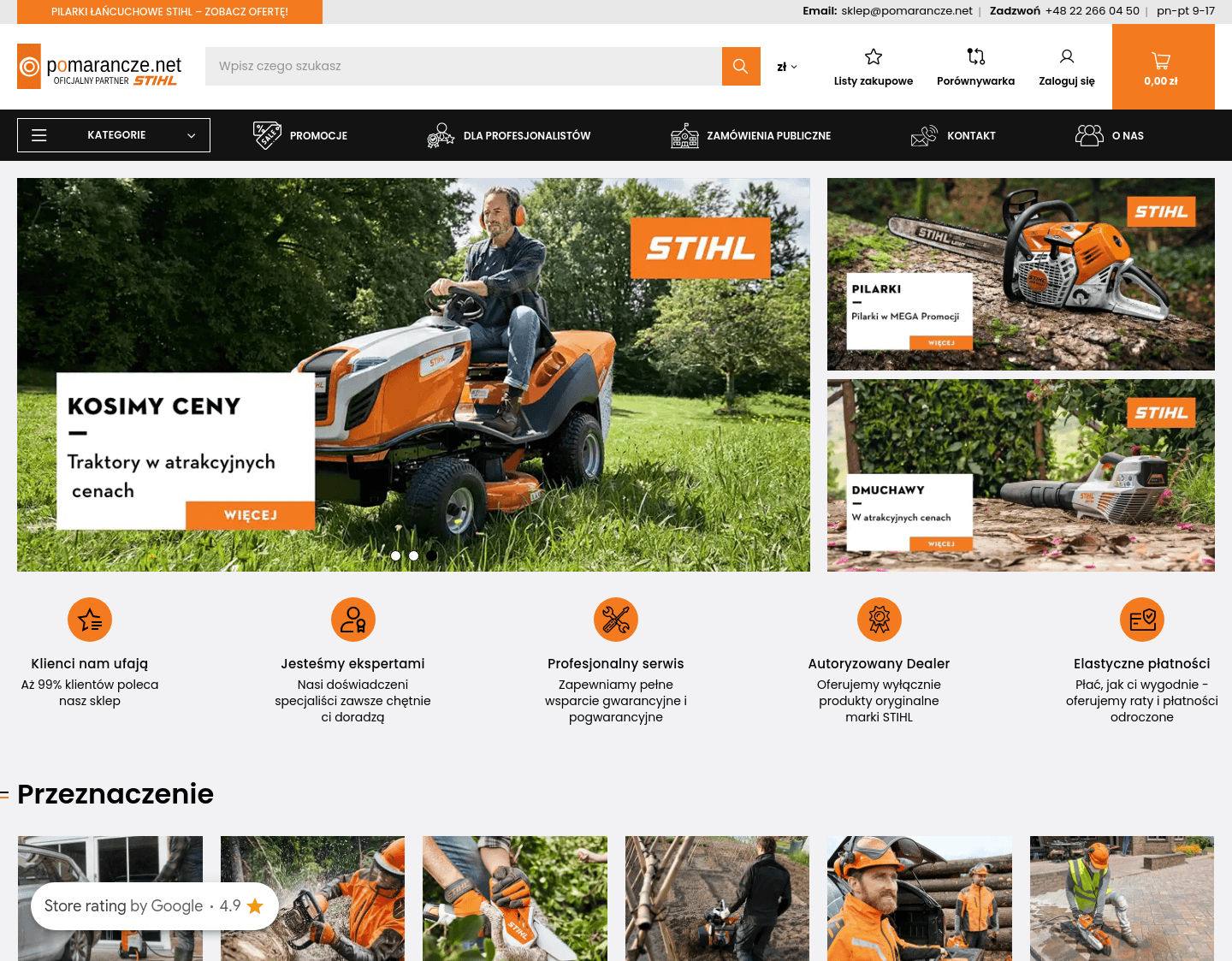 Pomarancze.net — online store visual